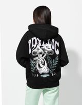 Sweatjacke - R&uuml;ckenprint - schwarz