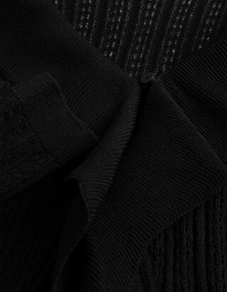 Vest - Pointelle - zwart