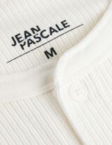 Langarmshirt - Rippenstruktur - weiß