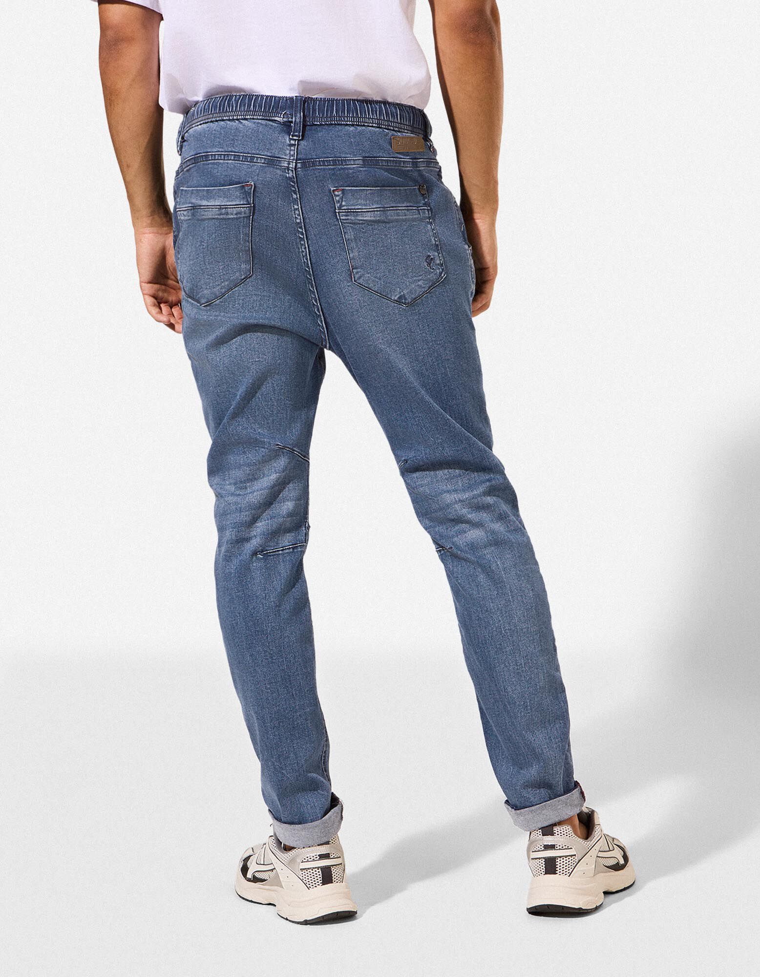 Jeans - Elastischer Bund - blau