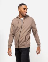 Sweatjacke - Kapuze mit Tunnelzug - hellbraun