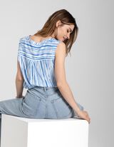 bluzkowy top - LENZING&trade; ECOVERO&trade; - niebieski