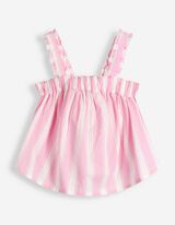 Set aus Top und Hose - Streifen - Pink