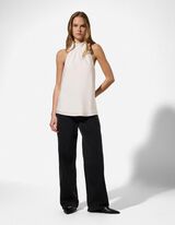 Bluse - Neckholder-Ausschnitt - Wei&szlig;