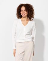 Gebreid vest - Katoen - wit