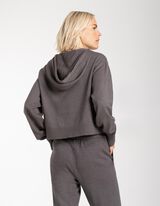 bluza z kapturem - mieszanka wiskozowa - ciemny szary