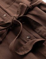 Kleid - Leinen-Optik - dunkelbraun