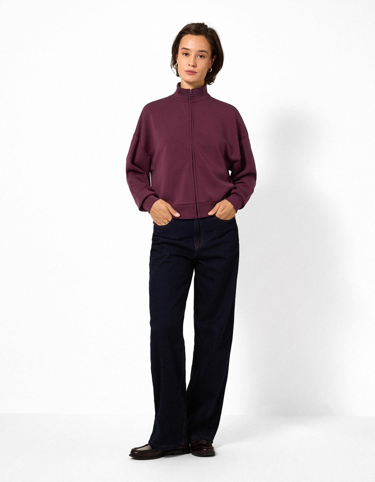 Sweatjacke - Soft-Touch - Lila