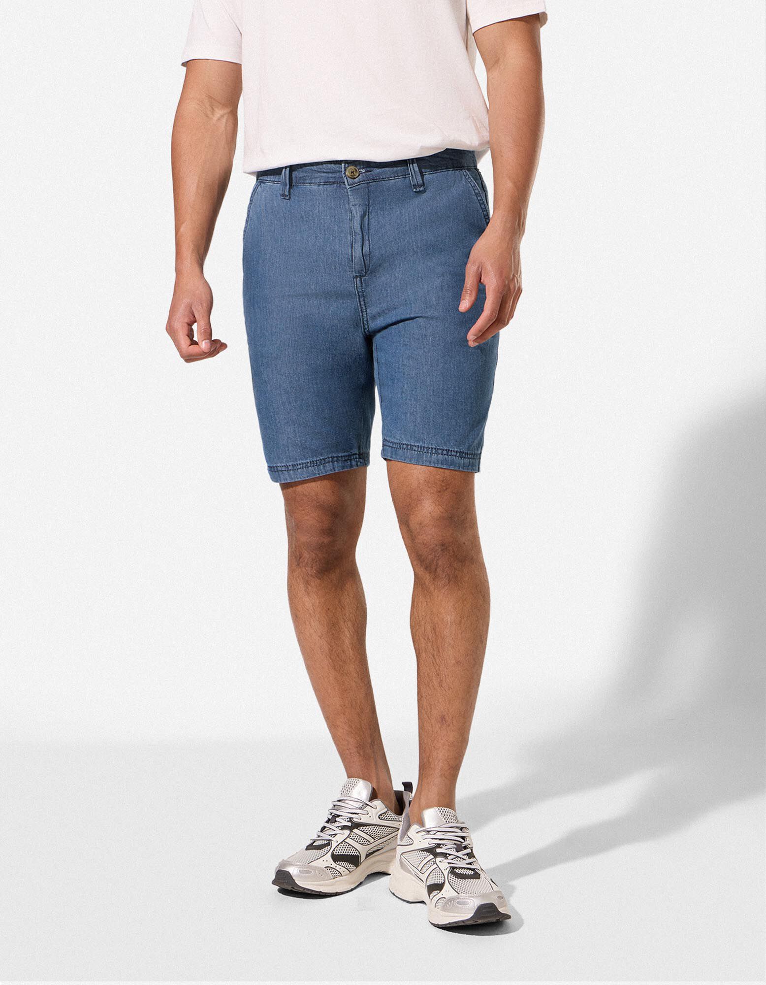 Short - Boutonnage - Bleu