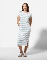 Kleid - Streifen - wei&szlig;