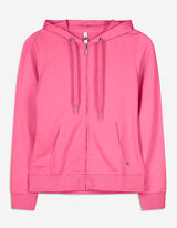 Felpa aperta - Cappuccio con coulisse - rosa fucsia