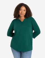 Pikkade varrukatega s&auml;rk - serafino-l&otilde;ikeline kaelus - tumeroheline