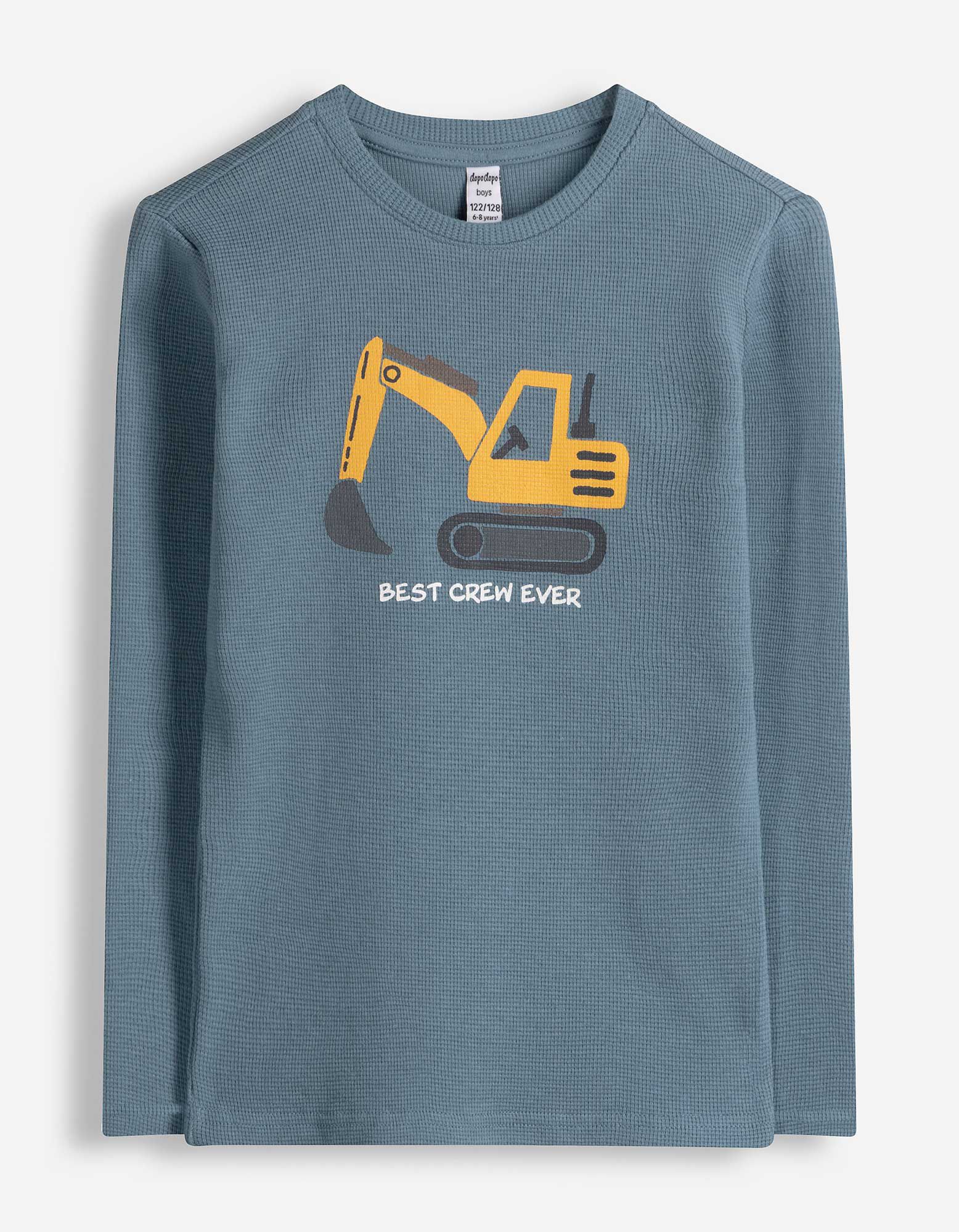Langarmshirt - Frontprint - blau
