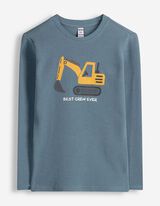 Langarmshirt - Frontprint - blau