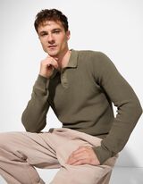 Pullover - Polokragen - dunkelgrün