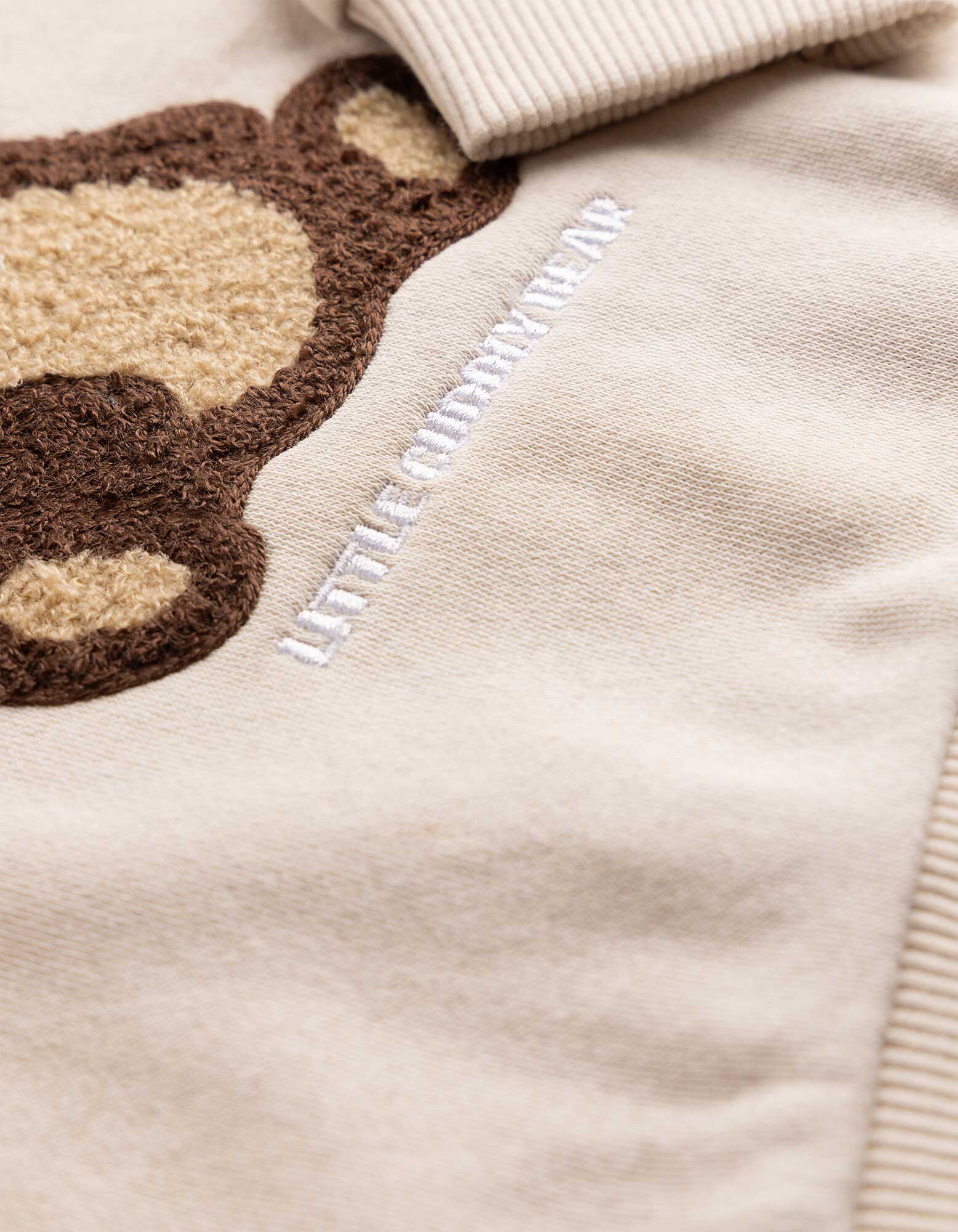 Sweat-shirt - Application en &eacute;ponge - beige