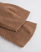 Pleteni pulover - Prerezani rukavi - svetlobraon