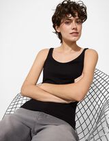 Top - einfarbig - schwarz