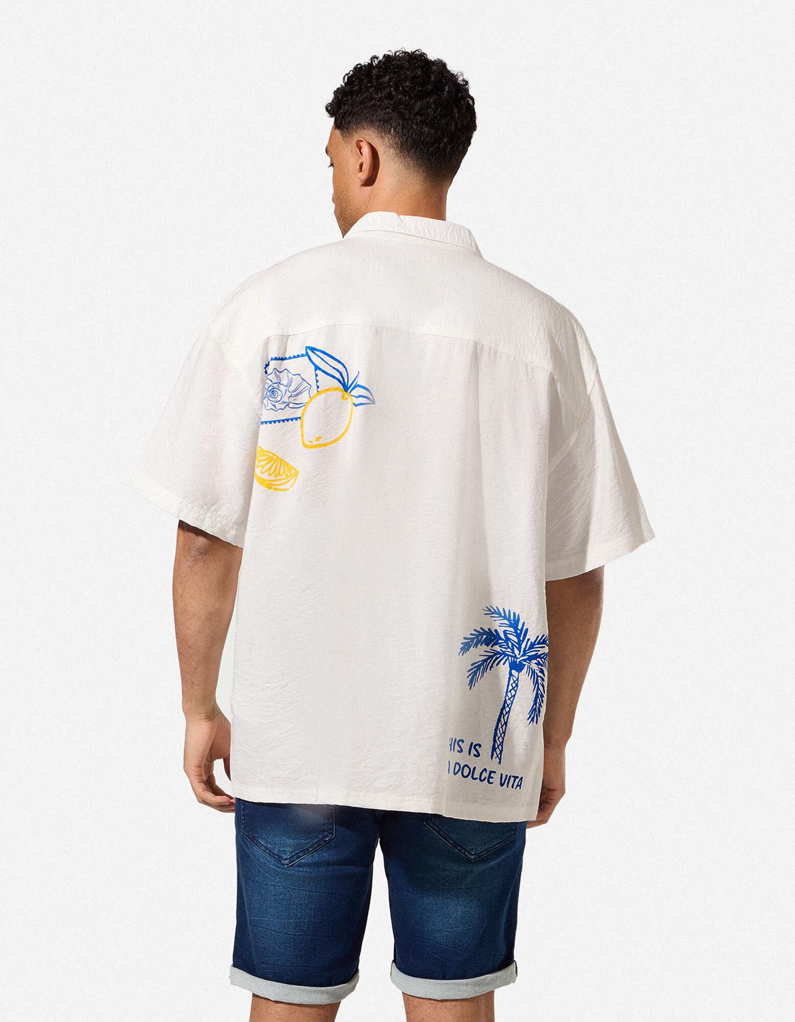 Hemd - Print - Wei&szlig;