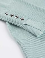 Strickpullover - Zierknöpfe - türkis