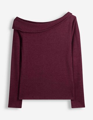 Longsleeve - Off-the-shoulder - Paars