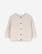 Strickjacke - Baumwolle - beige