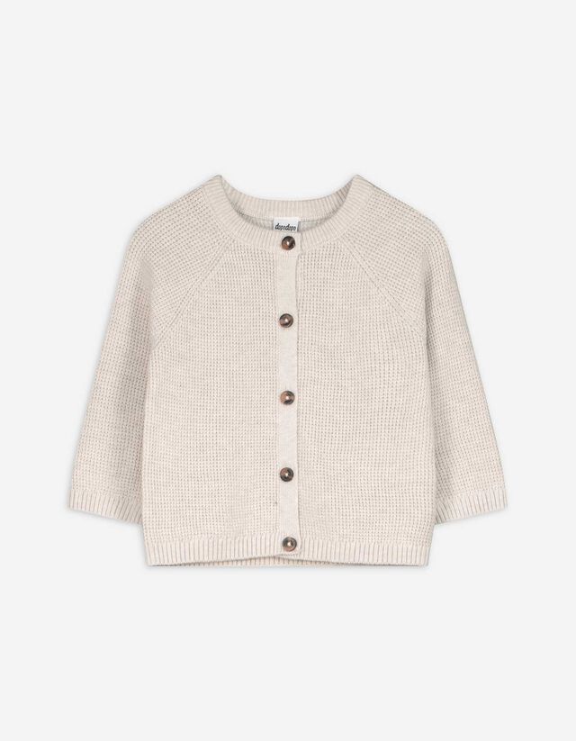 Strickjacke - Baumwolle - beige