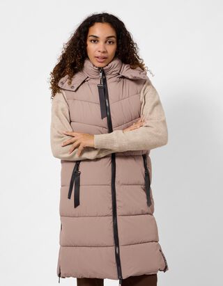 Lang vest - Afneembare capuchon - bruin