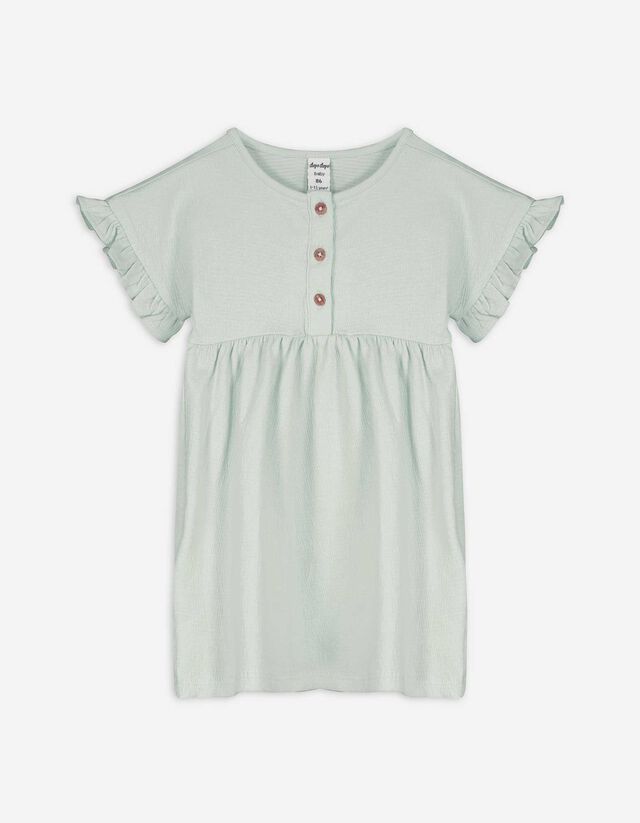 Kleid - Crinkle-Optik - hellgrün