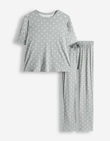 Pyjama Set aus Shirt und Hose - Viskose - t&uuml;rkis