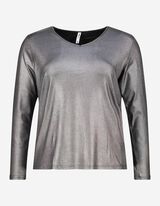 Maglia a manica lunga - Tessuto glitterato - grigio