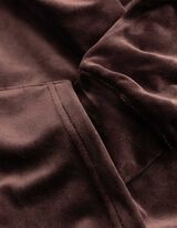 Hoodie - Samt - dunkelbraun