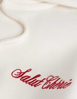 Sweatjacke - Kapuze mit Tunnelzug - weiß