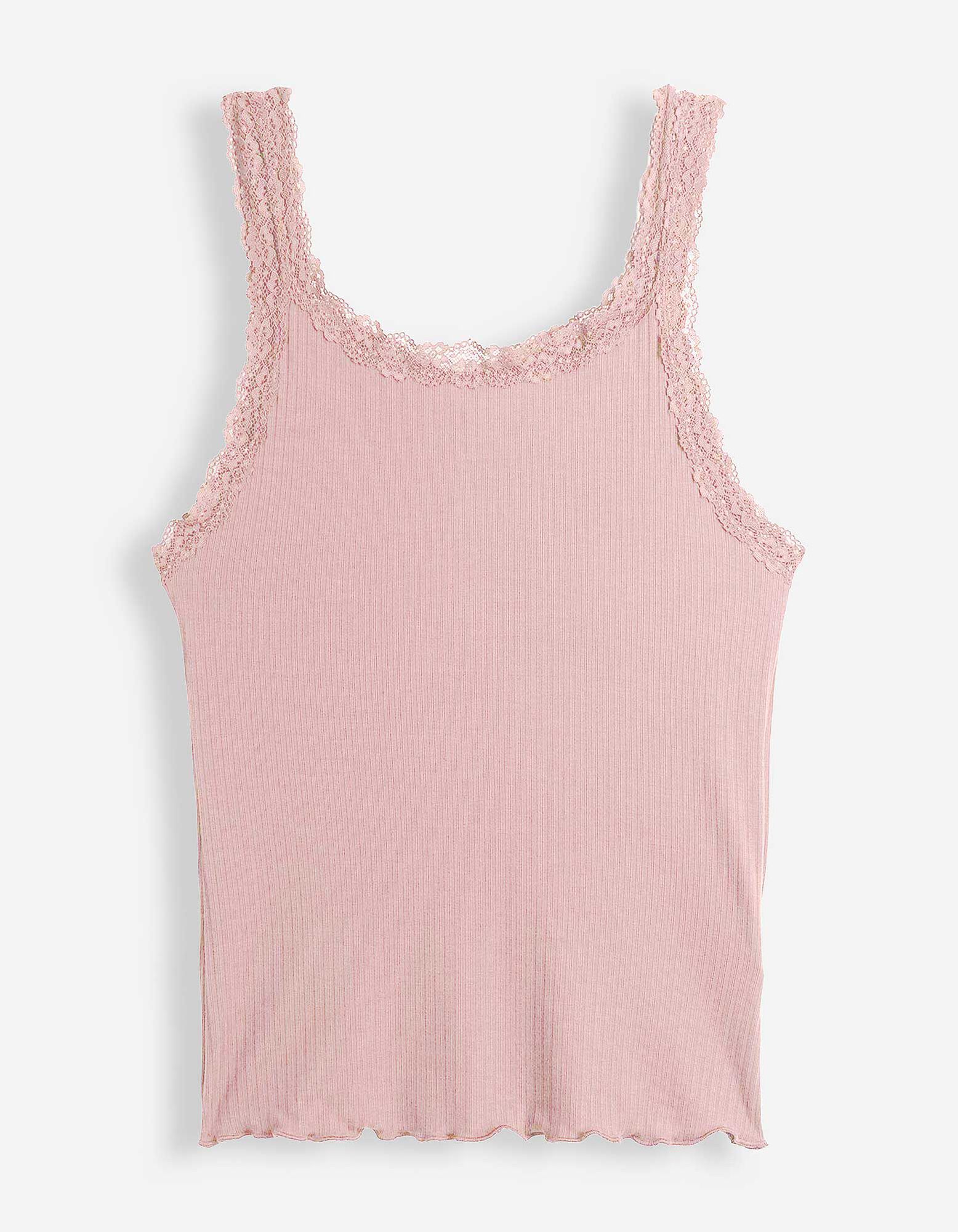 Tanktop - Spitzenbesatz - Lila