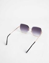 akiniai nuo saulės - kampuotas - auksinis