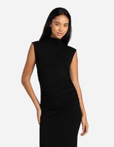 Midi haljina - S nagla&scaron;enim oblinama - crna