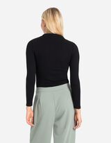 Hossz&uacute; ujj&uacute; p&oacute;l&oacute; - Bord&aacute;zott - fekete