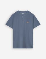T-Shirt - Knopfleiste - dunkelblau