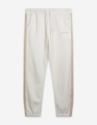 Pantalon de jogging - Rayures contrastantes - Blanc cass&eacute;
