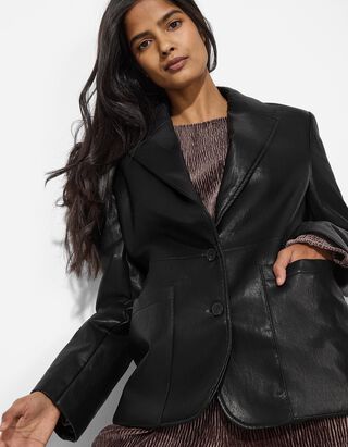 Blazer - PU - Negru