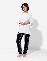 Pyjamahose - Allover-Muster - schwarz