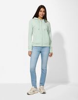 Sweatjacke - Kapuze mit Tunnelzug - gr&uuml;n