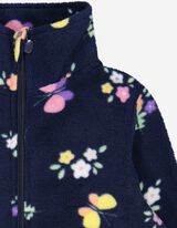 Pulover iz flisa - Potisk po celotni povr&scaron;ini - temno modra