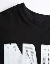 Majica dugih rukava - Slovni print - crno