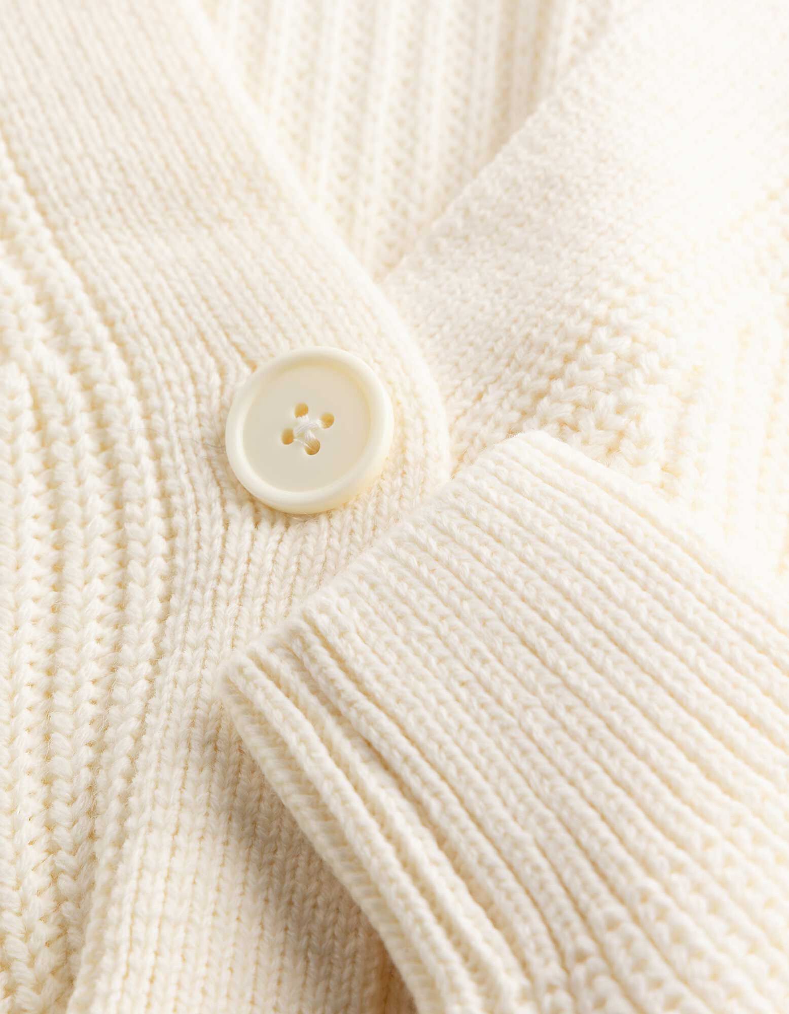 Strickjacke - Knopfleiste - Off-White