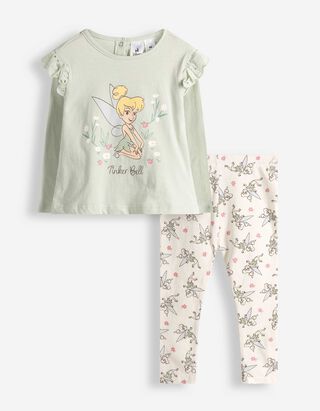 Set aus Langarmshirt und Leggings - Tinkerbell - hellgr&uuml;n
