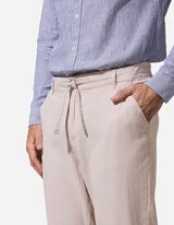 Chinohose - Leinen-Mix - beige