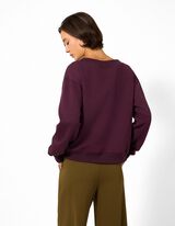Sweatshirt - V-Ausschnitt - Lila