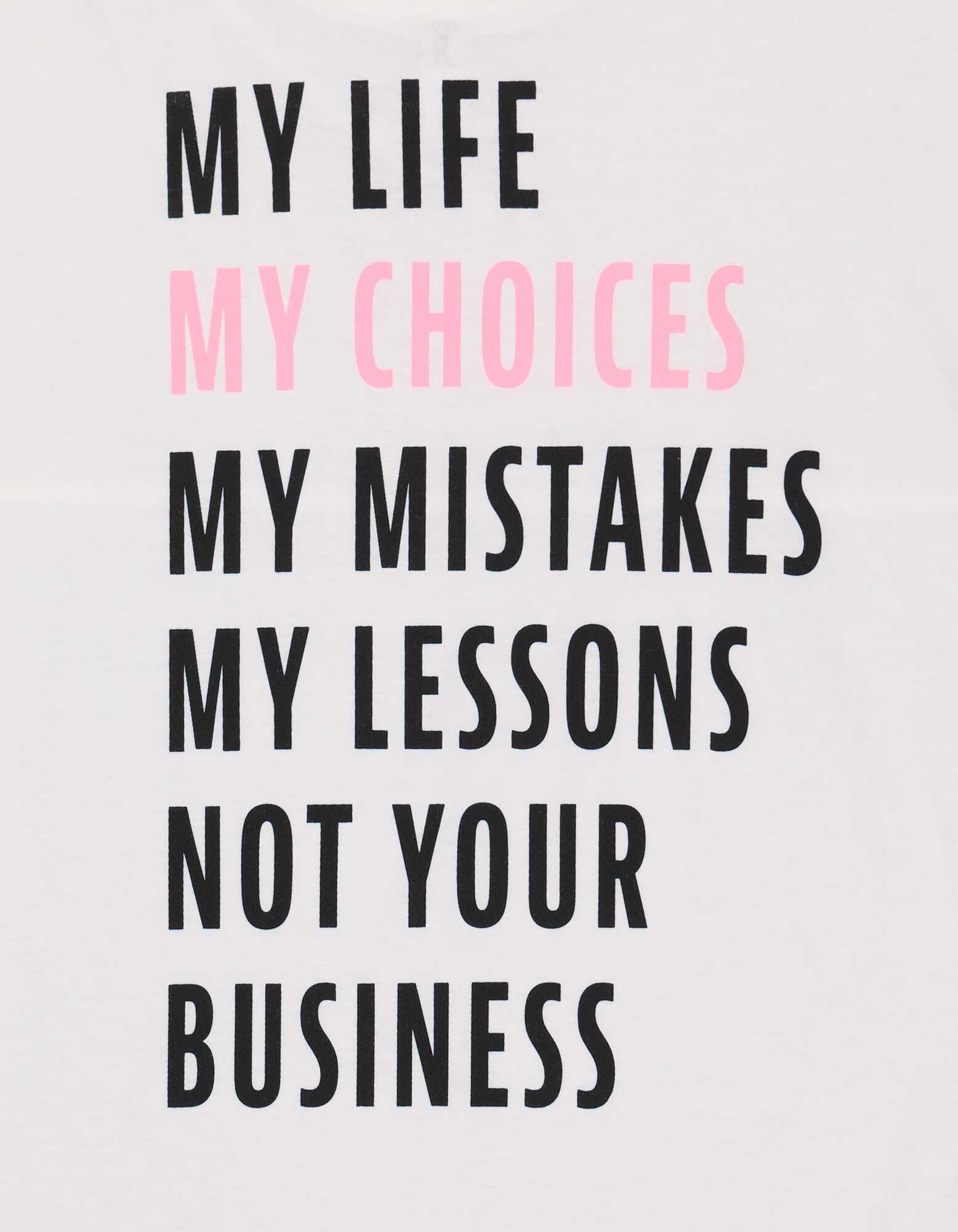 T-shirt - Message imprim&eacute; - blanc