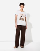 T-shirt - Motif léopard - blanc
